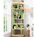 66 inch Multi-Level Cactus Climbing Tower Kitty Condo with Large Platform, 3 Caves M68820