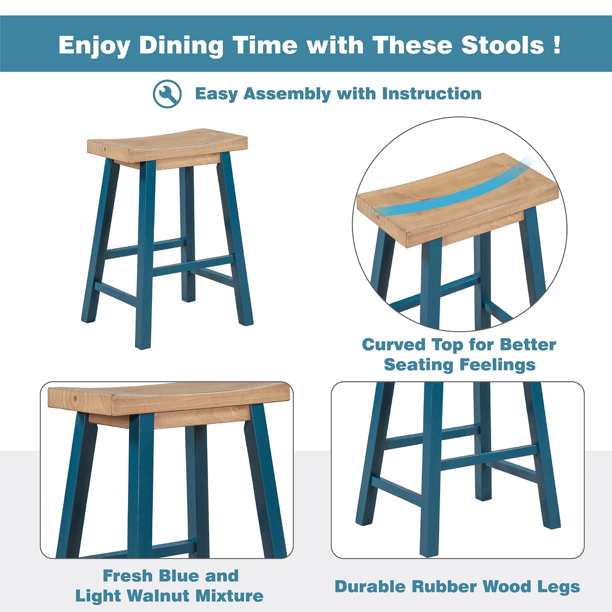 3-piece Wood Kitchen Island Set with 2 Seatings G673