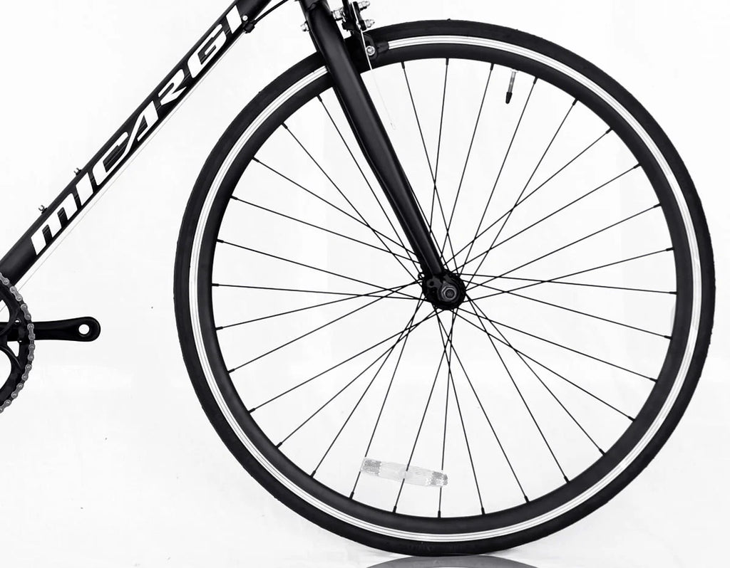 White 53 cm Aluminum 700C Road Bike C4026