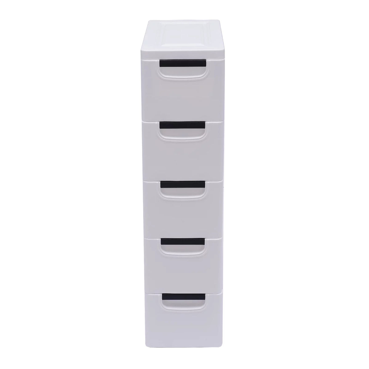 White 5 Drawer Plastic Dresser Storage Cabinet X1743