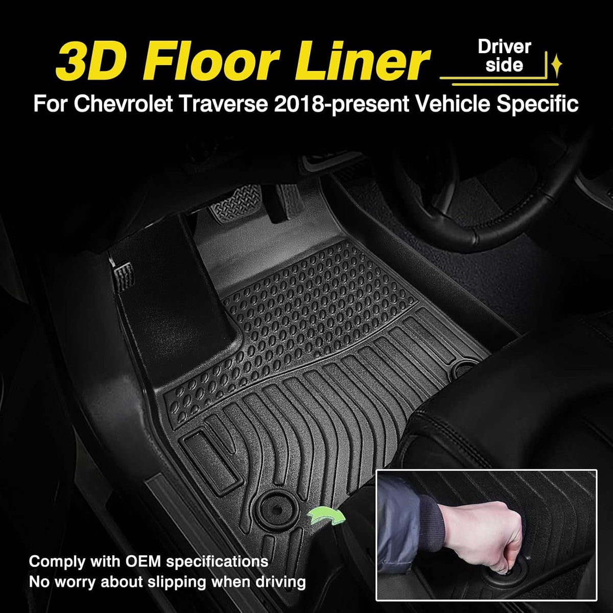 All Weather Heavy Duty Floor Mat for Chevrolet Traverse Y62928
