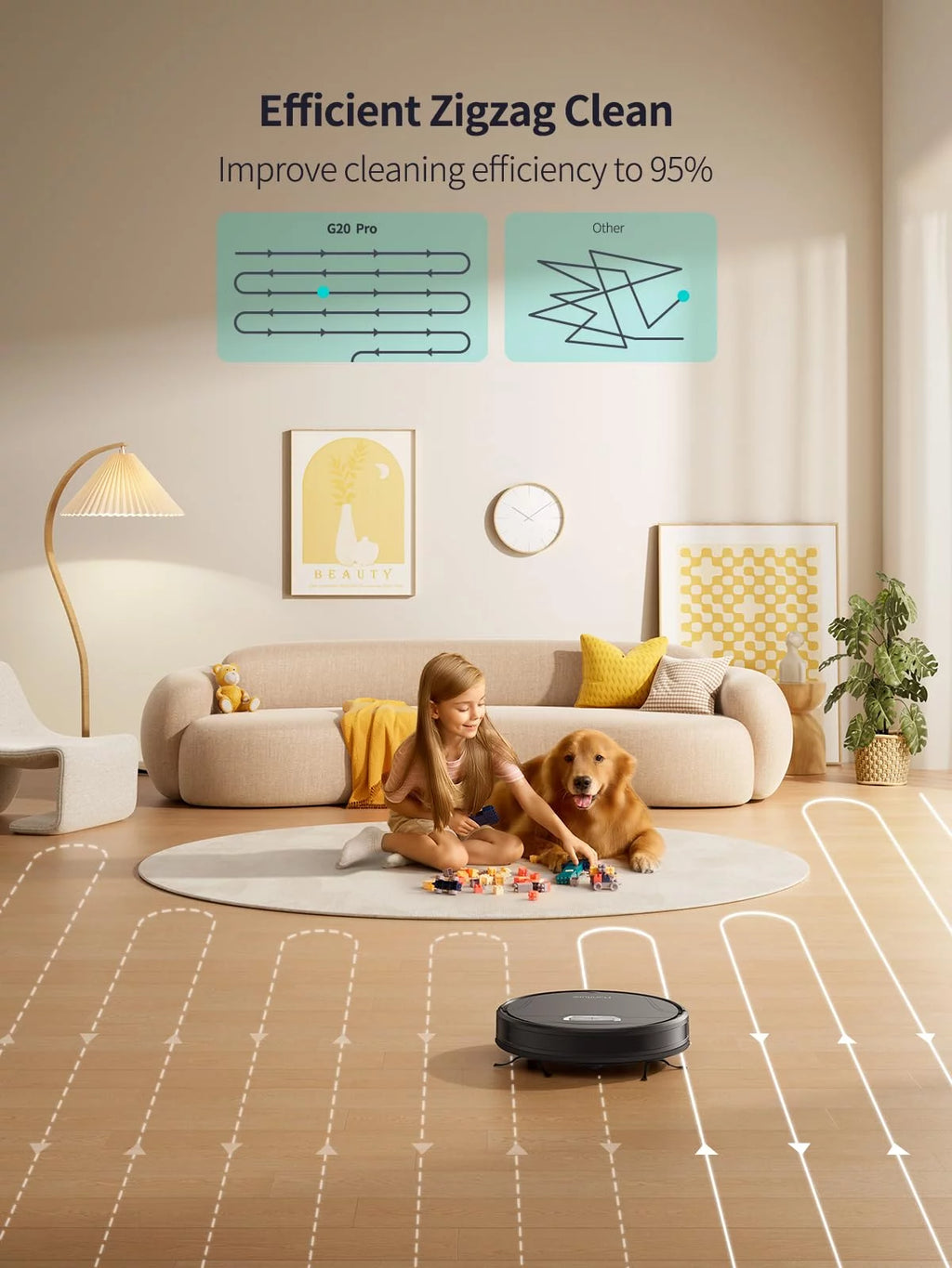 Robot Vacuum and Mop Combo 4500pa 180min Runtime M397