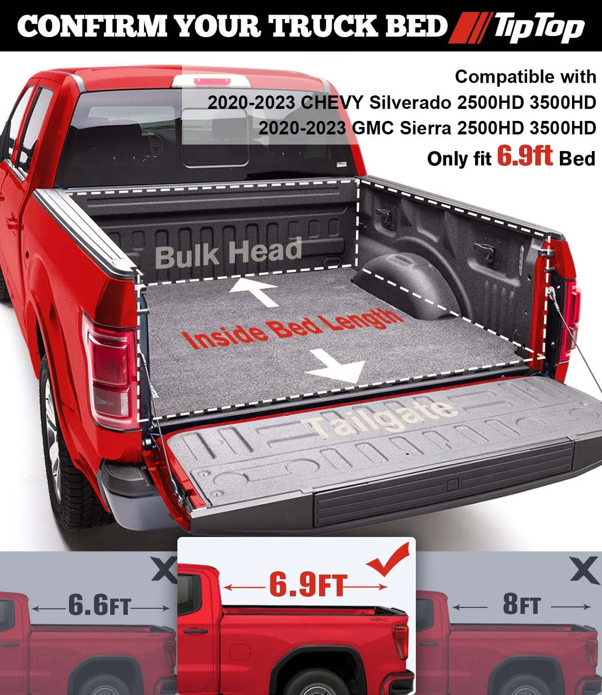 Tri-Fold Hard Tonneau Cover 6.9ft Bed M266