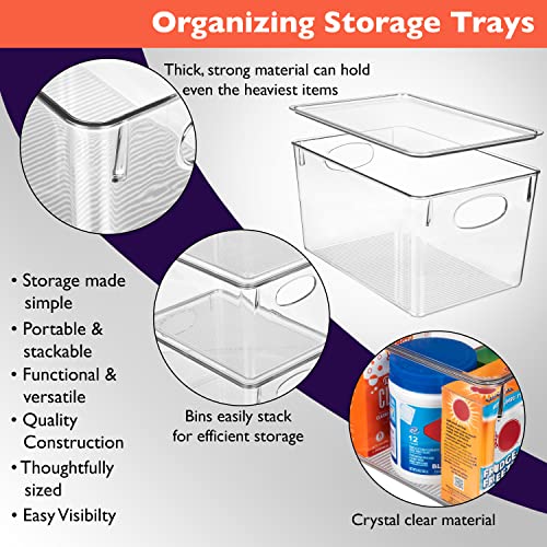 Plastic Storage Bins with Lids, 4 Pack R216289
