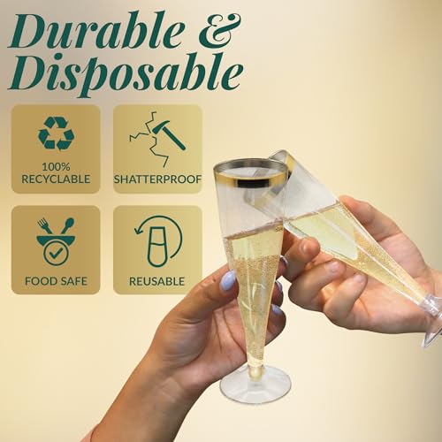 25 Pack 4.5 oz Plastic Champagne Flutes I195194