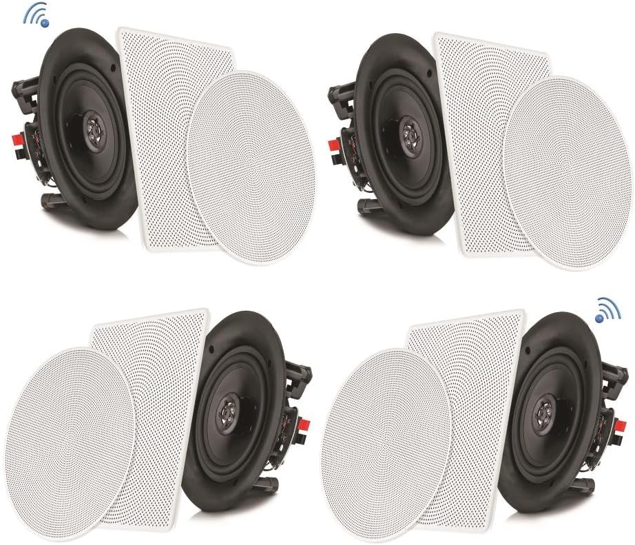 8” 4 Bluetooth 2-Way In-wall In-ceiling Speaker System with Polypropylene Cone & Tweeter W8492