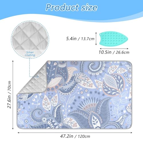 Large 47 x 28 inch Ironing Mat with Silicone Iron Rest W427154