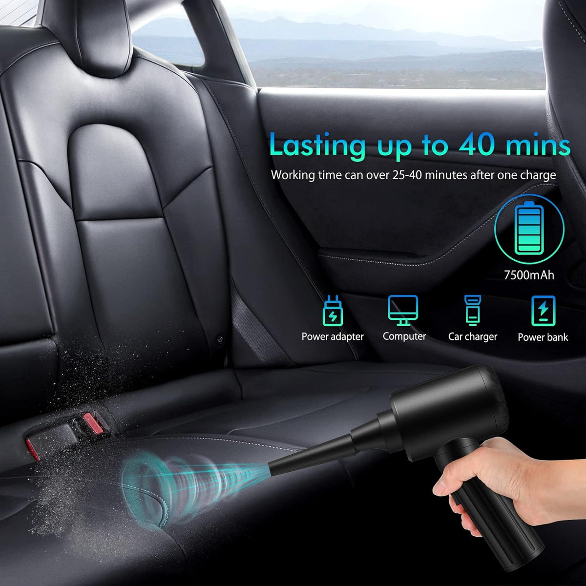 Cordless Electric Air Duster 90000 RPM Rechargeable Q514