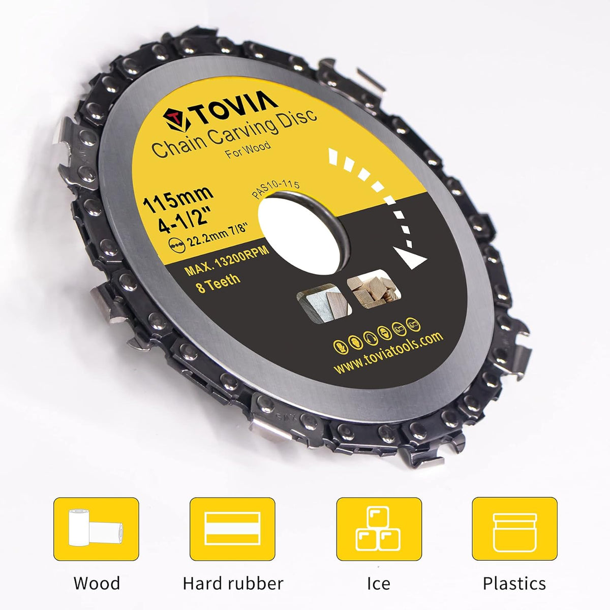 4 1/2 Inch Grinder Wood Carving Disc with 8 Tooth, 7/8 Arbor P64327