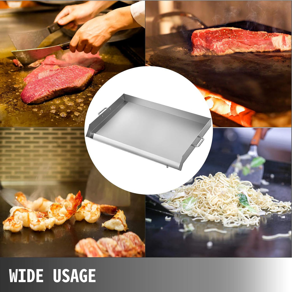 Stainless Steel Griddle, 32 X 17 Flat Top Rectangular Plate W76702