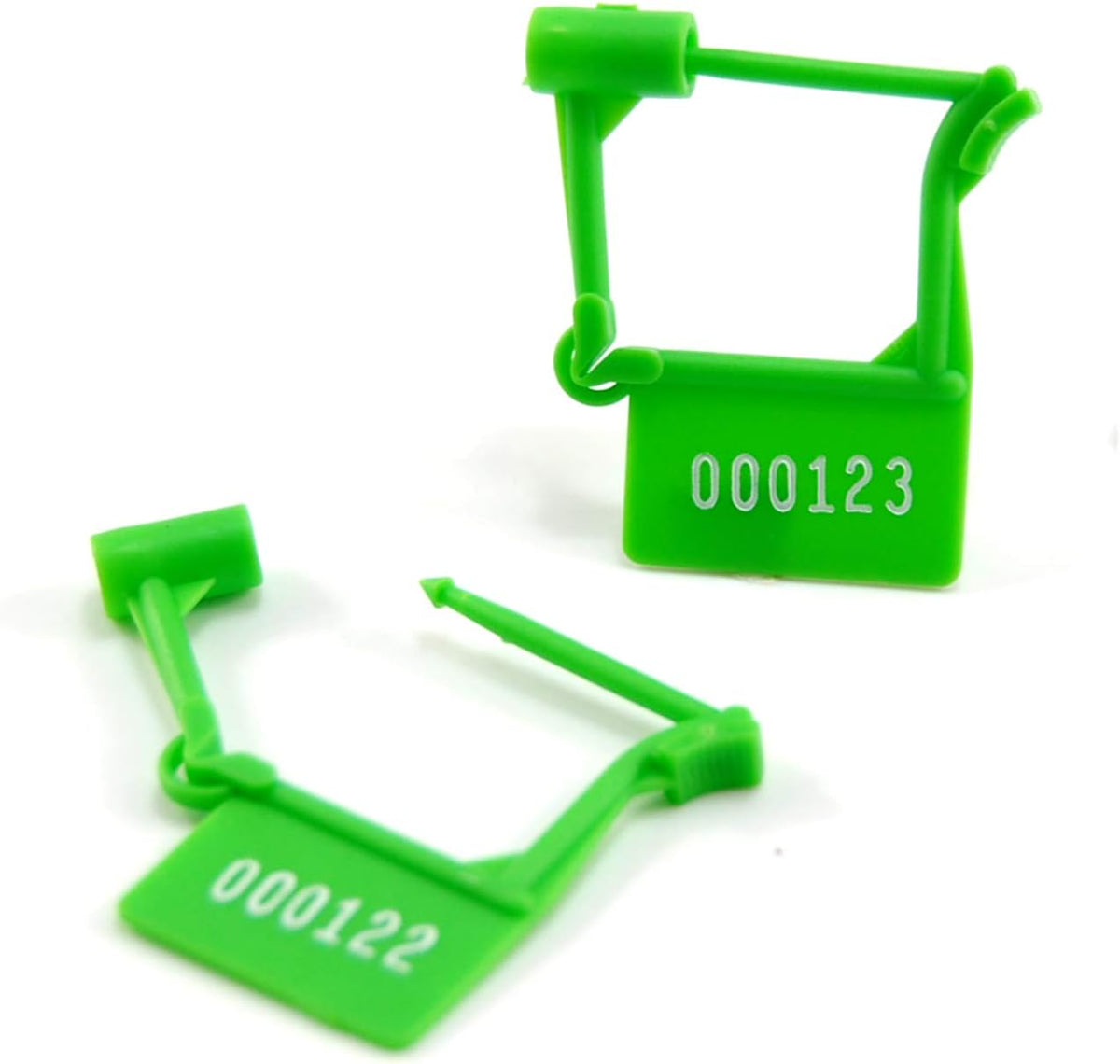 Green Plastic Numbered Self-Locking Security Tags Pack of 100 G748190