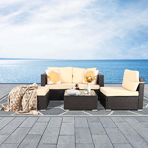 Oversize 5 Piece Wicker Patio Furniture Set Z7655