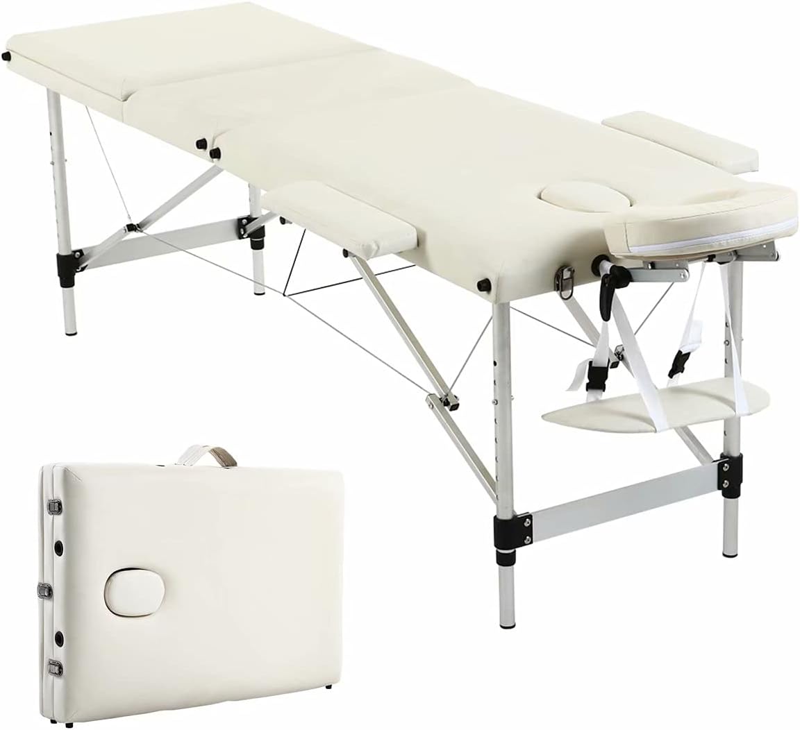 3 Folding Portable Adjustable Massage Table with Carrying Case T51050