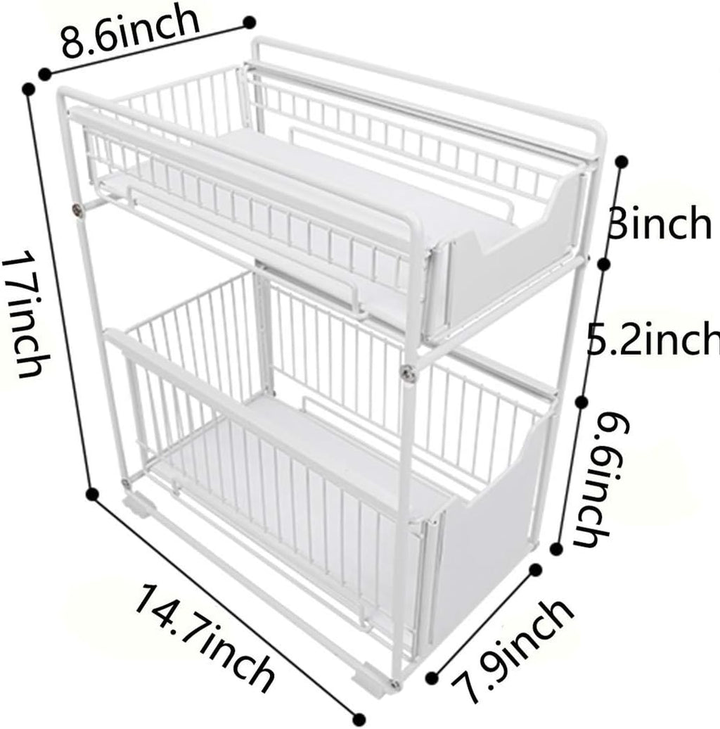 Under Sink Organizer with Sliding Drawer White N738