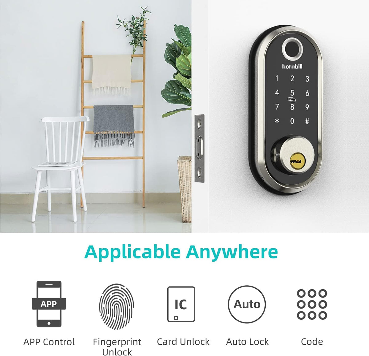 Fingerprint Deadbolt Smart Lock with Touchscreen Keypad L17474