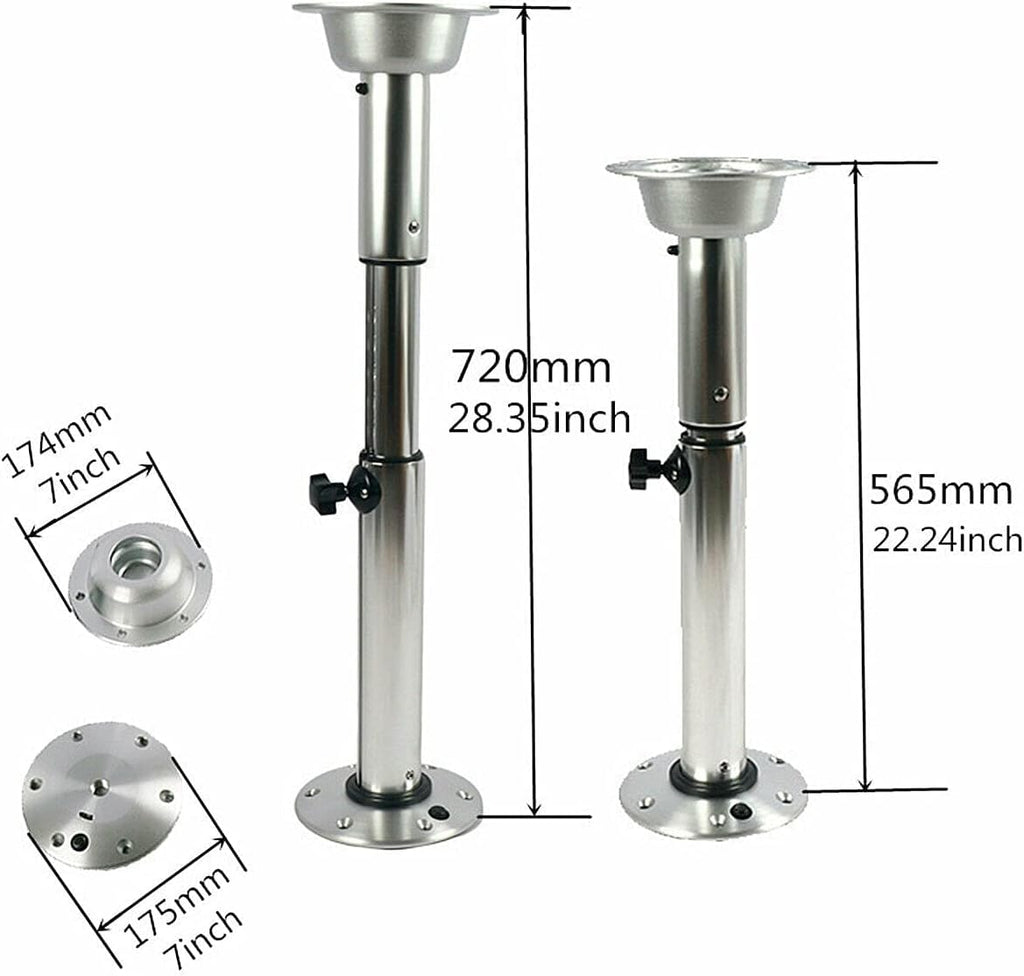 Aluminum Table Pedestal Stand Base 22-28Inch Adjustable Heights I827