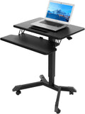 Height Adjustable Rolling Desk with Keyboard and 4 Lockable Casters A428158