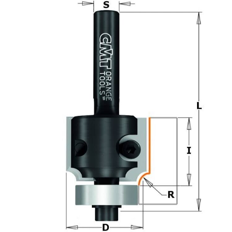 1/4-Inch Shank Carbide Roundover Bit F312386