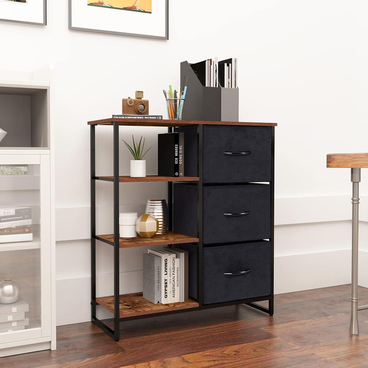 3 Drawer Dresser with Shelves J690