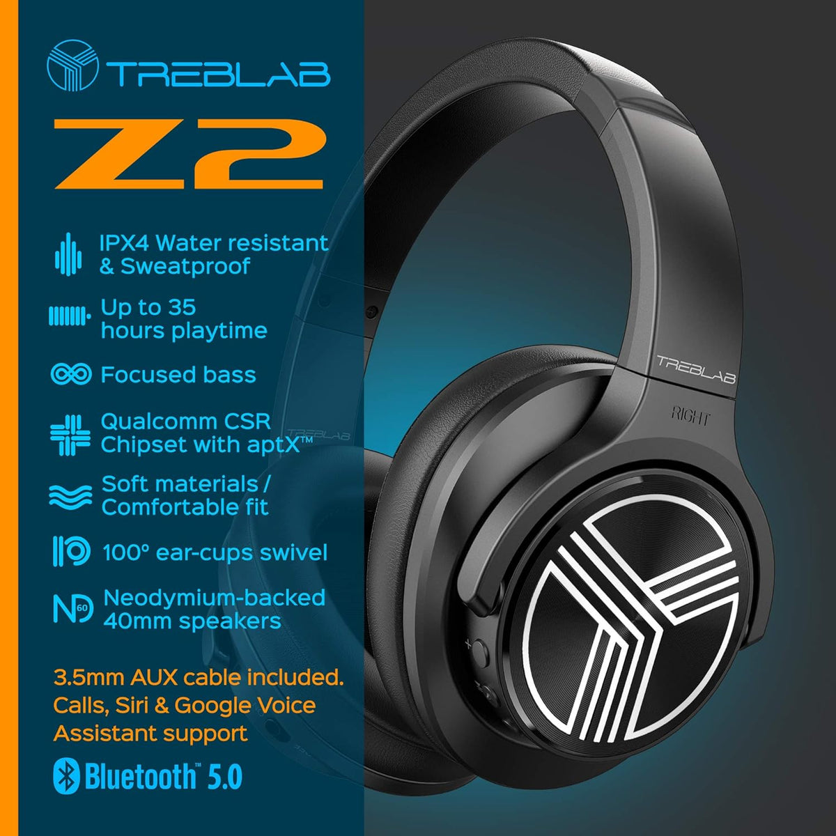 Over Ear Workout Headphones with Microphone J585