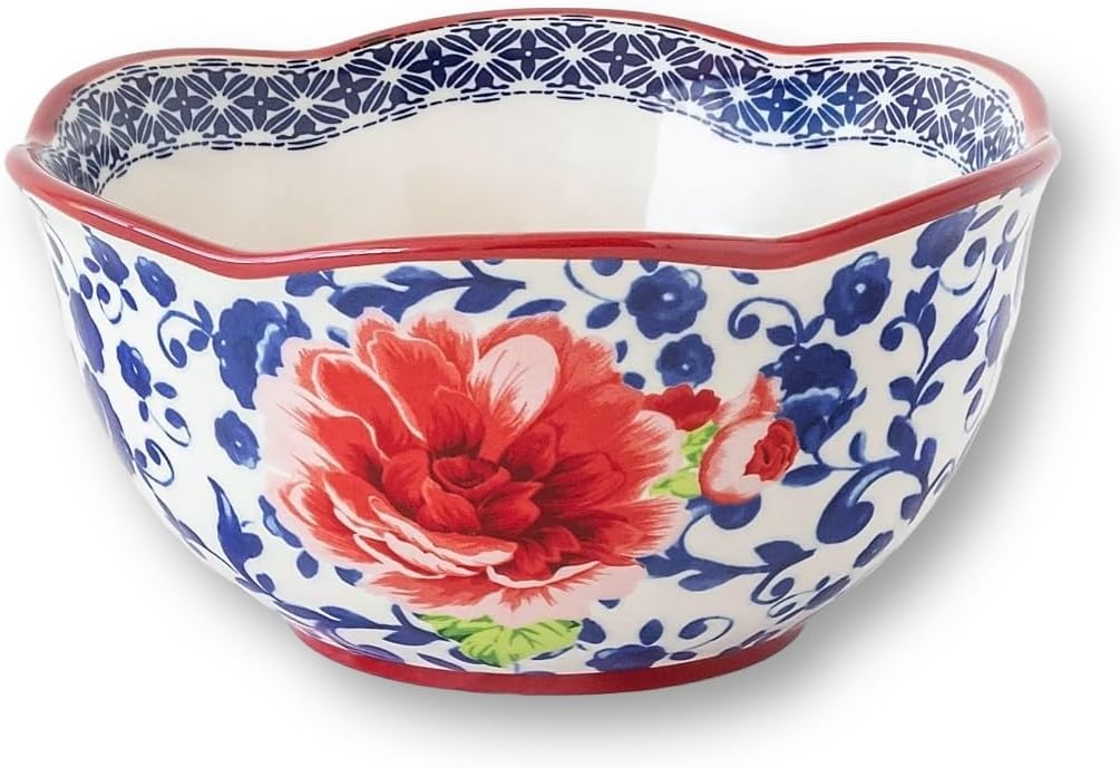 12-Piece Blue Floral Dinnerware Set T442314