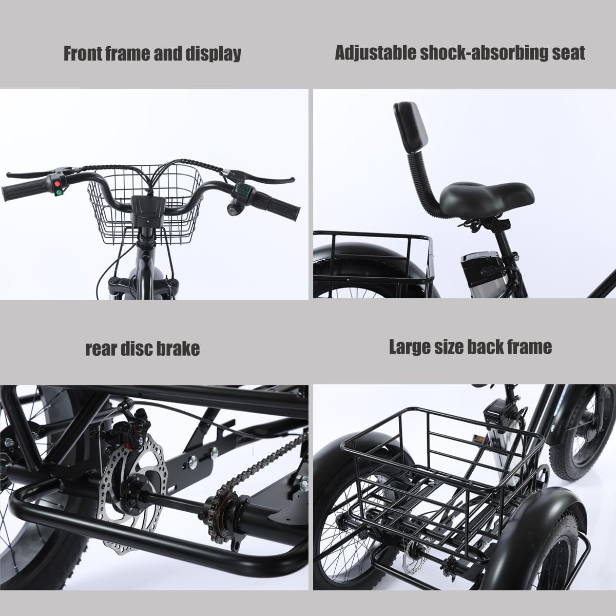 48V12AH Battery Electric Tricycle with Storage Basket Q27698