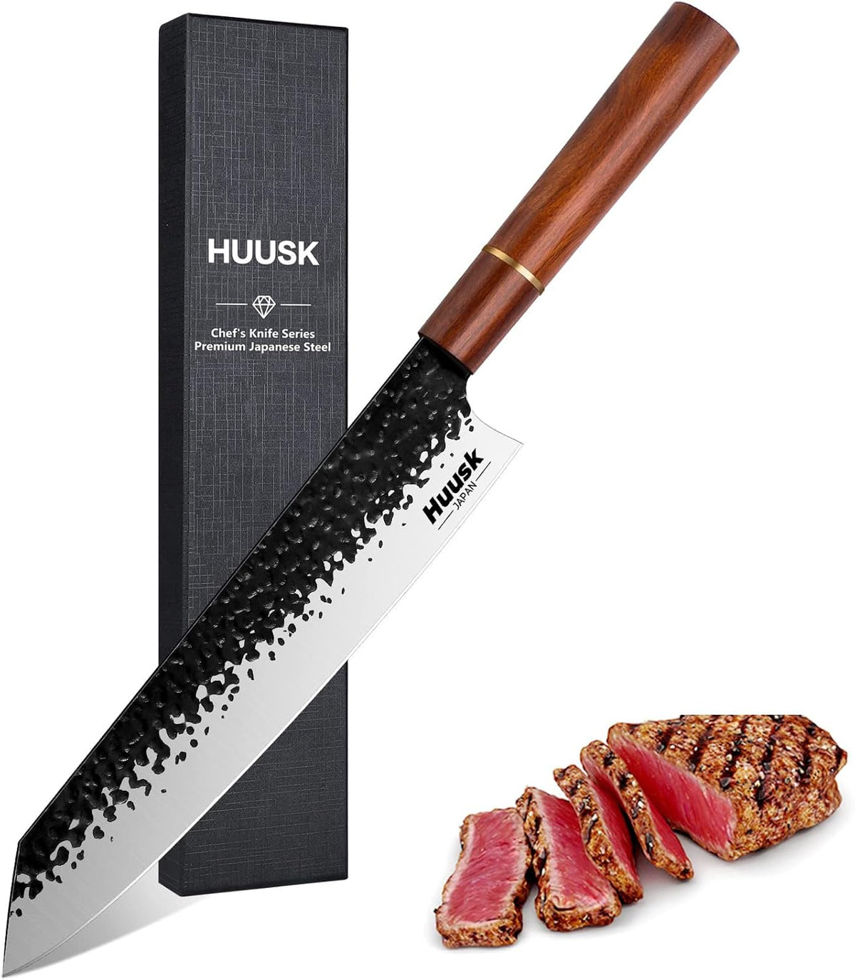 9 Inch High Carbon Steel Chef Knife with Rosewood Handle M7265