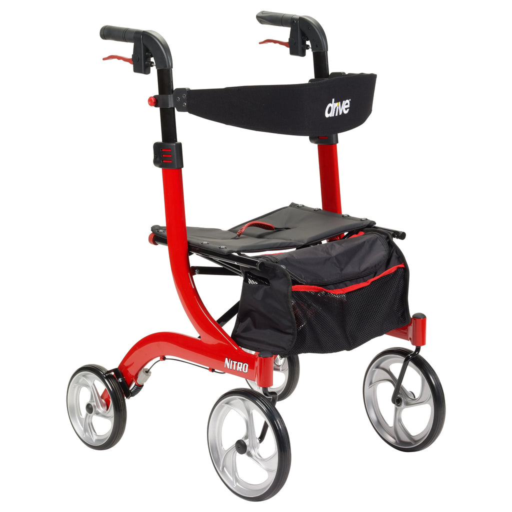 Red Rollator Rolling Walker Z29570
