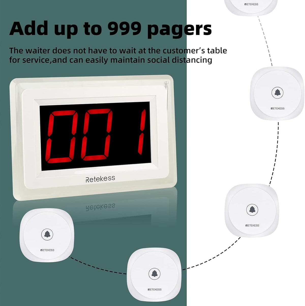 Wireless Caregiver Pager with 10 Call Button S777139