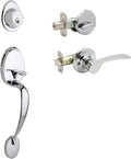 Mid Century Modern Front Door Handle Set with Left Hand Lever Trim J3515