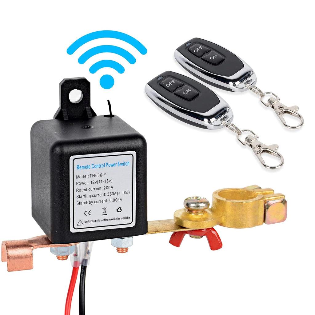 Wireless Remote Control Battery Disconnect Switch DC12V 200A F912