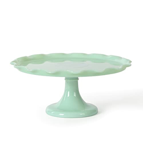 10 Inch Jadeite Cake Stand with Glass Dome R143529