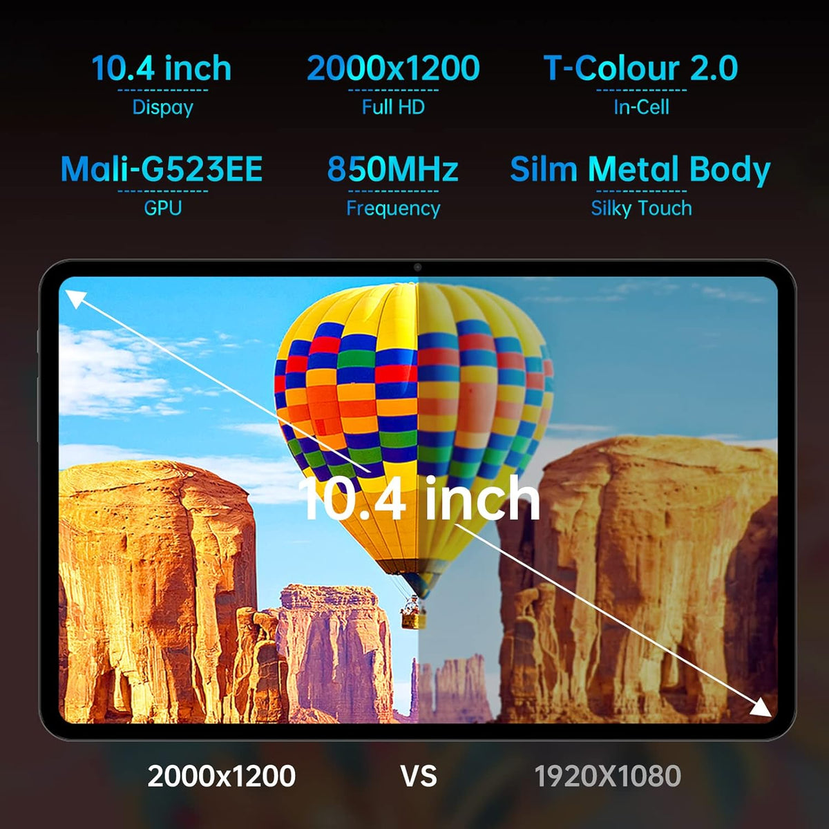 Android 11 Tablet 10.4 Inch, 8GB RAM 128GB ROM, Octa-Core, 1200x2000 IPS HD Touchscreen, 7000mAh D486156