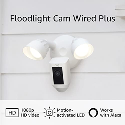 White Floodlight Cam with 1080p HD video M290708