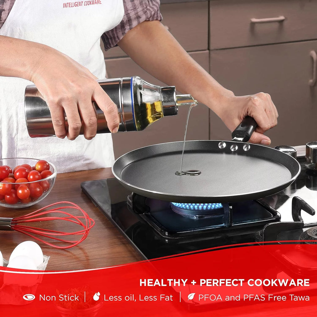 10" Non-Stick Flat Dosa Tawa Griddle F429438