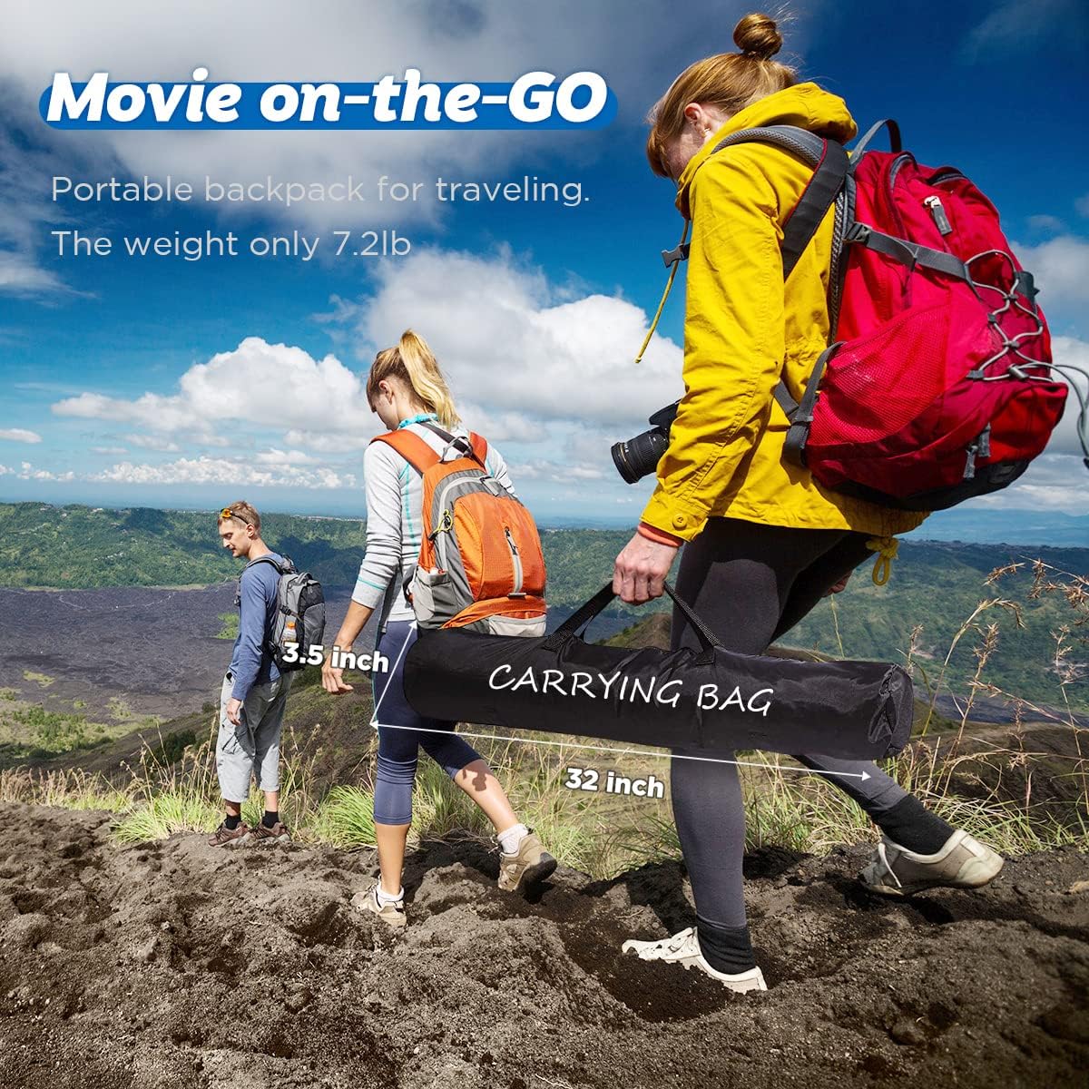 120 inch Portable Projector Screen with Stand and Carry Bag L92590