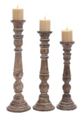 Wooden Candle Holder Set of 3 J73104