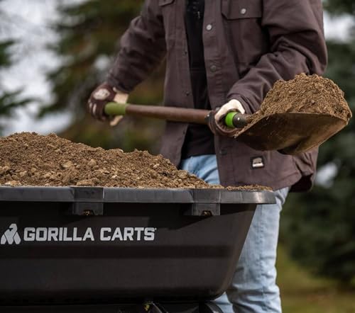 Heavy-Duty Steel Frame Dump Cart with 600 lb Capacity and No-Flat 10-Inch Tires H396