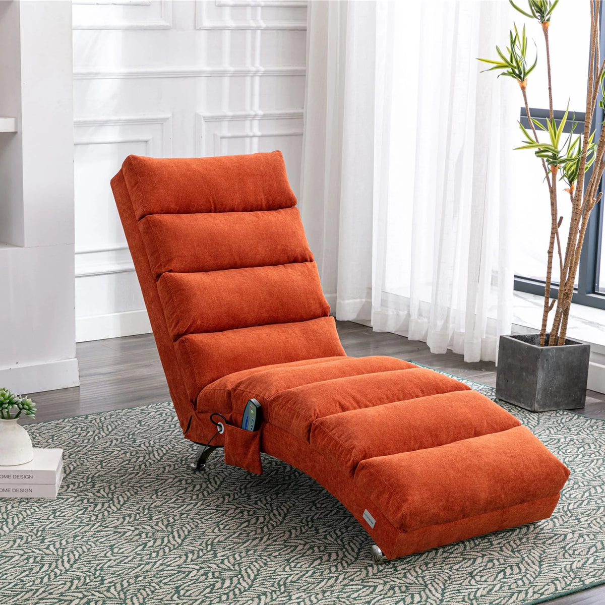 Grey Oversized Chaise Lounge Massage Chair G1887