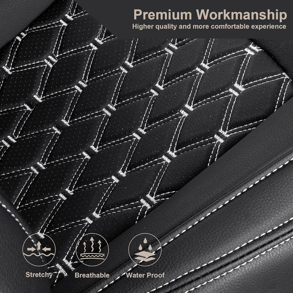 Pu Leather Car Seat Covers Full Set Black I657
