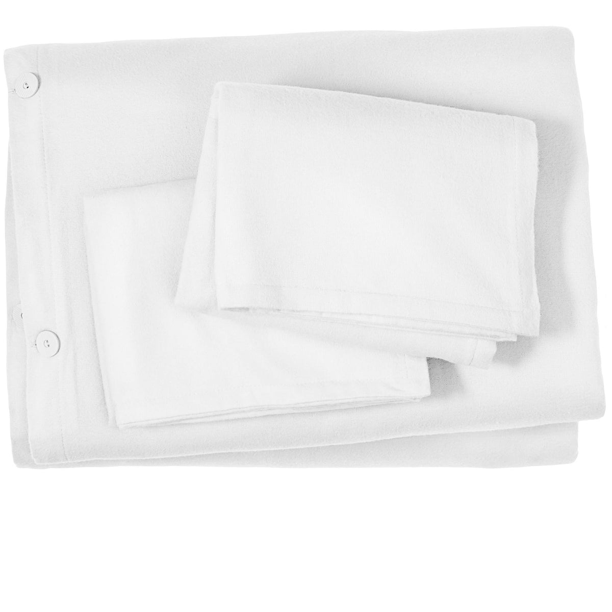 100% Cotton Flannel Duvet Cover & Sham Set White King U6468