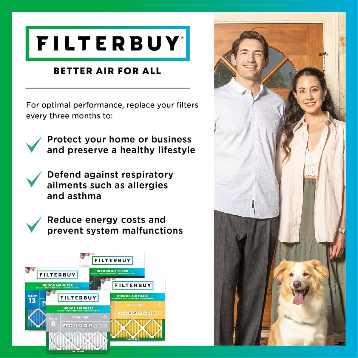 19x21.5x1 MERV 8 Pleated Air Filter (4-Pack) D61318