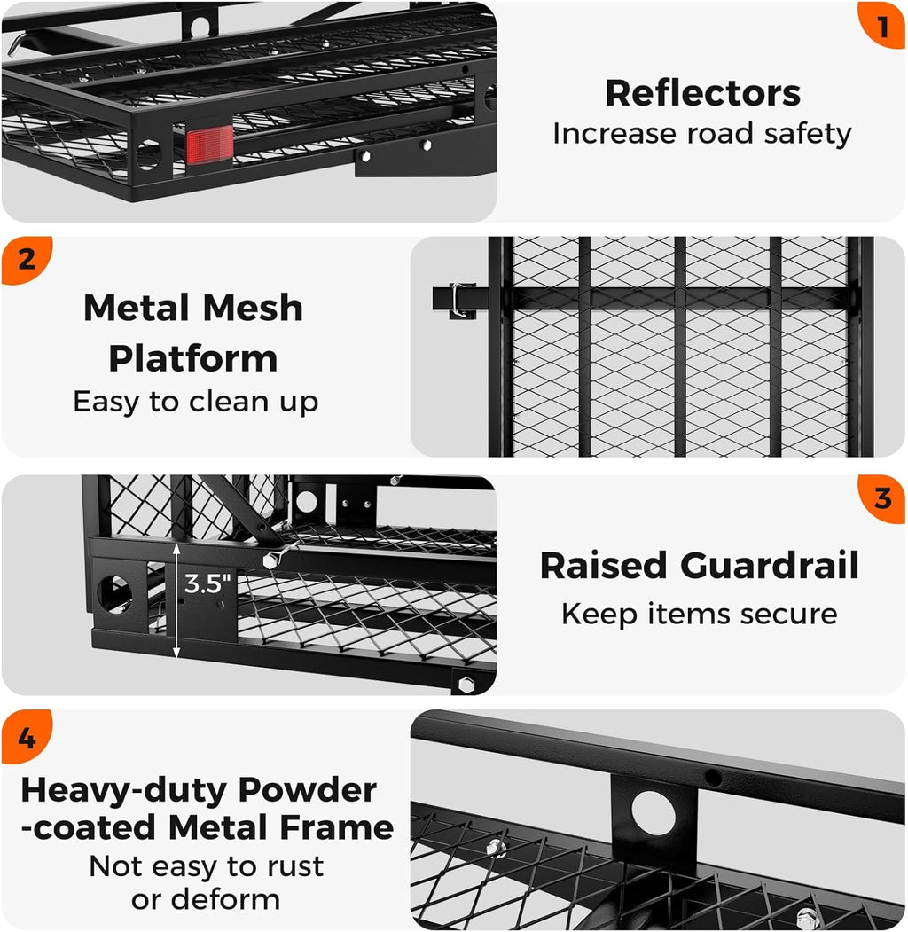 500 LBS Capacity Heavy-Duty Hitch Mount Mobility Scooter Carrier with Foldable Ramp I3603