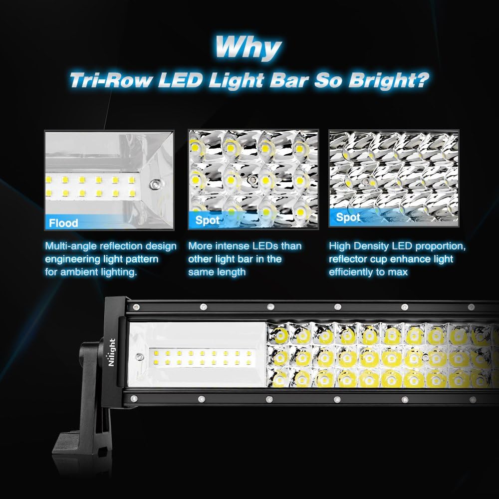22Inch 270W Triple Row LED Light Bar Flood Spot Combo Beam Driving Lights U70754