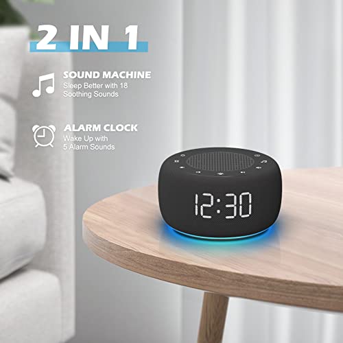 White Noise Machine with 18 Soothing Sounds, 7 Night Light, Sleep Timer T6916