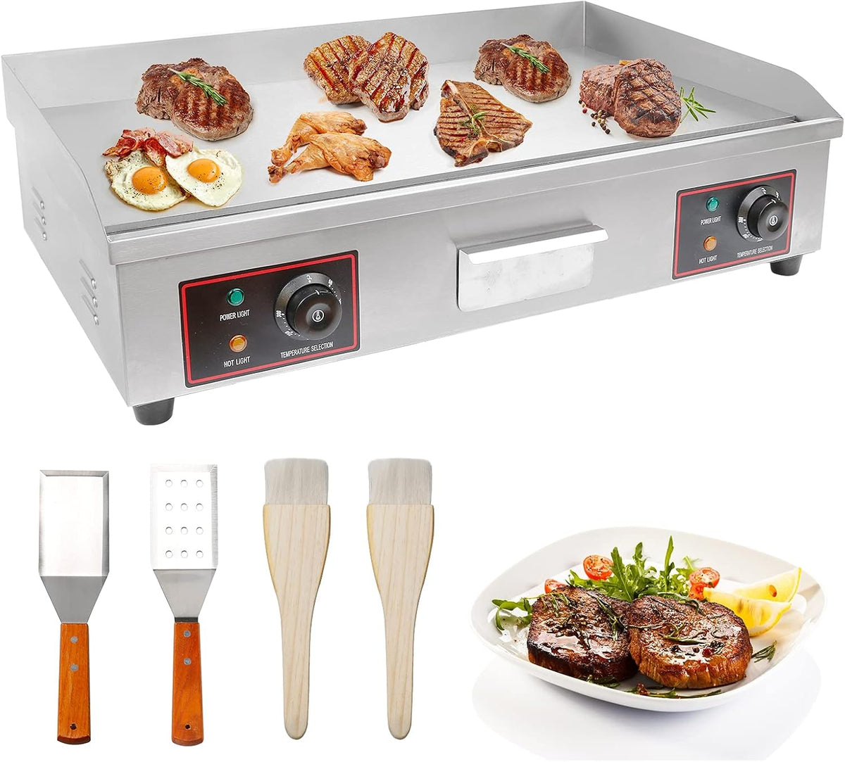 22 Inch Stainless Electric Countertop Griddle N726988