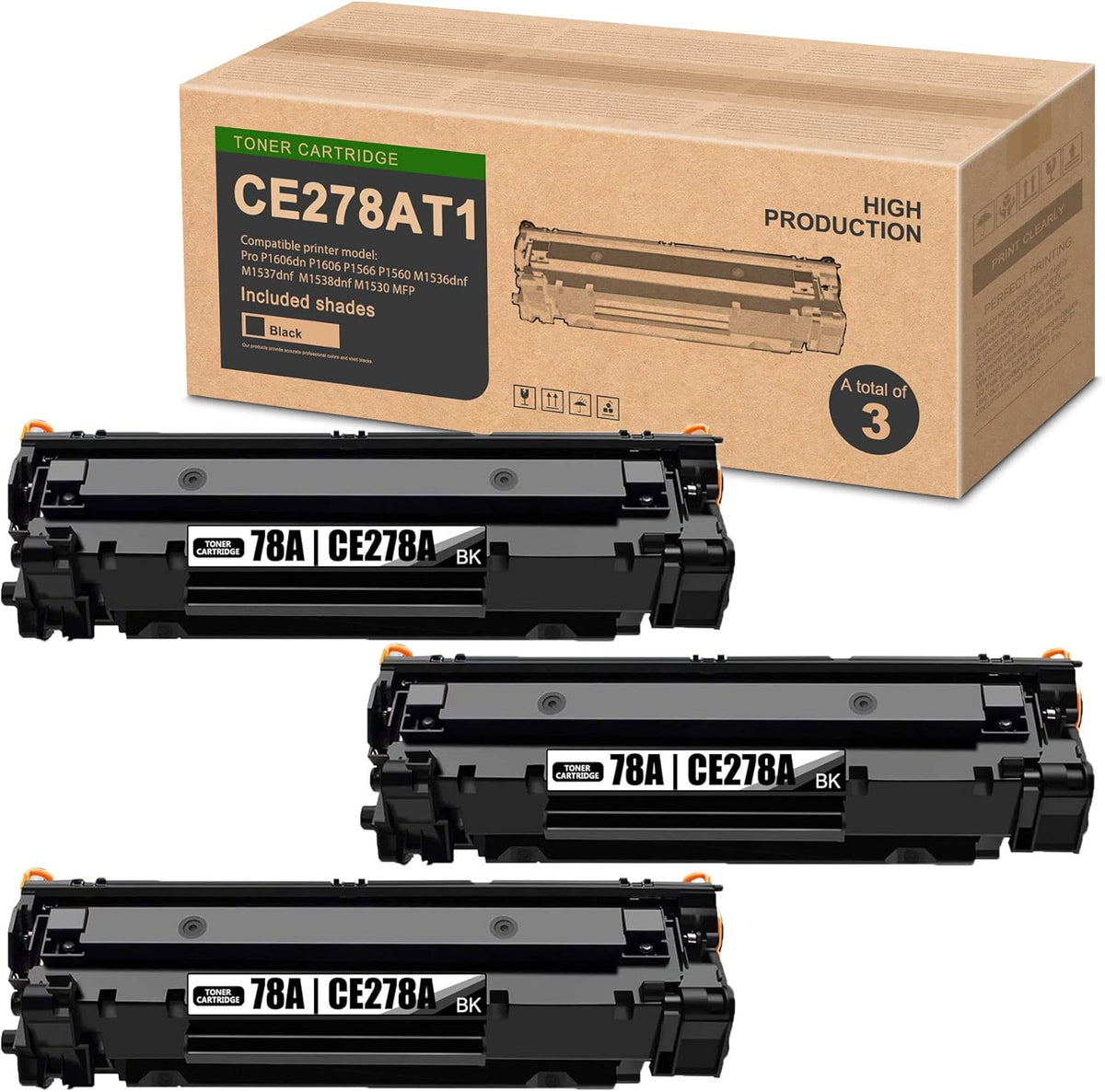 Compatible 3-Pack 78A Toner Cartridge Replacement V715216