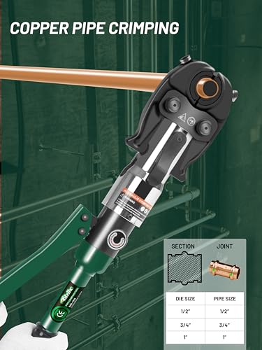 Copper Tube Crimping Tool with 1/2" 3/4" 1" Jaw N60688