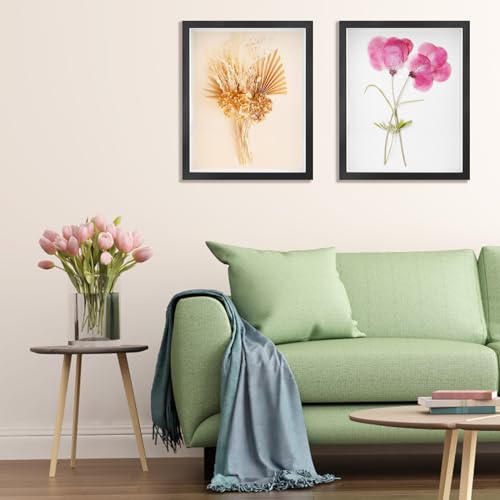 2 Pack 11 x 14in Black Shadow Box Frame with Adhesive Tape M5451