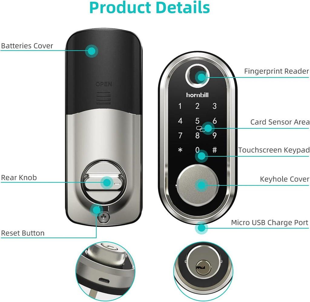 Fingerprint Deadbolt Smart Lock with Touchscreen Keypad L17474